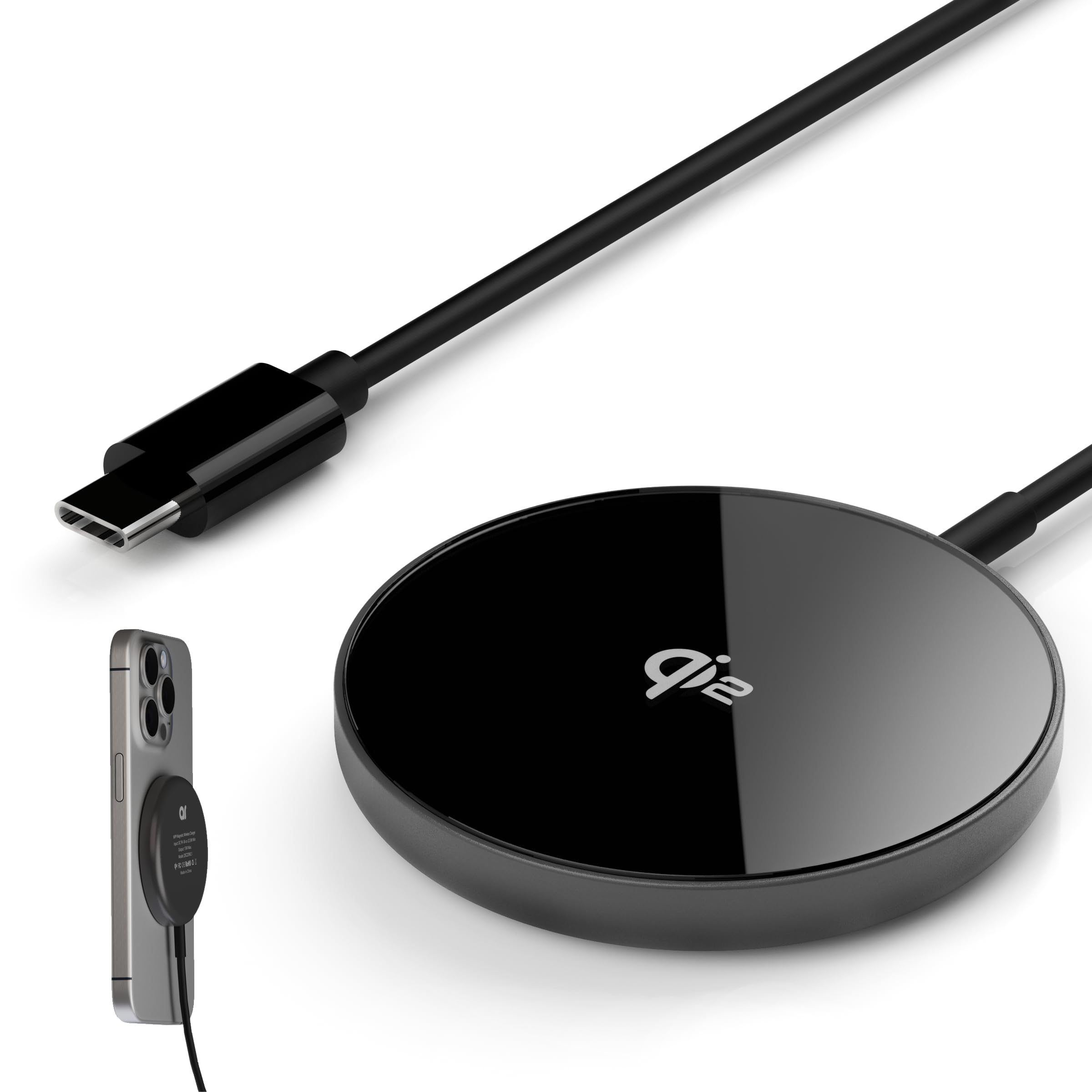 Amazon.co.jp: ar Qi2 15W マグネット式 ワイヤレス充電器｜薄型 7.4mm
